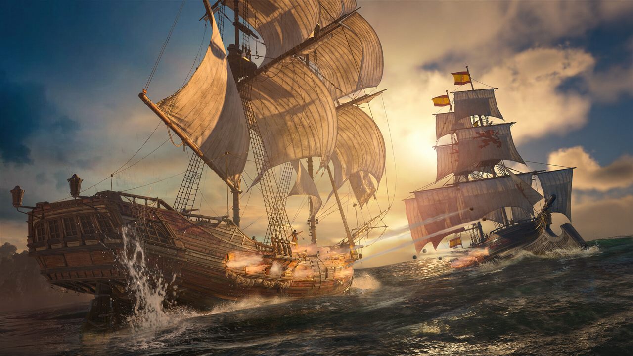 Black Flag Resynced ships under ray-traced lighting